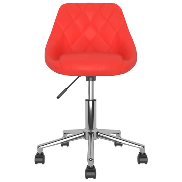 vidaXL Chaise de bureau pivotante Rouge Similicuir