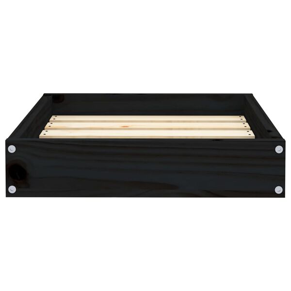 vidaXL Lit pour chien Noir 51,5x44x9 cm Bois de pin solide