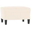 vidaXL Canap&eacute; &agrave; 3 places avec repose-pieds Cr&egrave;me 180 cm Velours