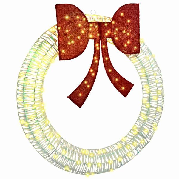 vidaXL Couronne avec 150 LED Blanc chaud 121 x 121 x 10 cm PET
