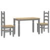 vidaXL Ensemble &agrave; manger Panama 3 pcs gris bois de pin massif