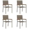 vidaXL Chaises empilables de jardin 4 pc Gris et marron
