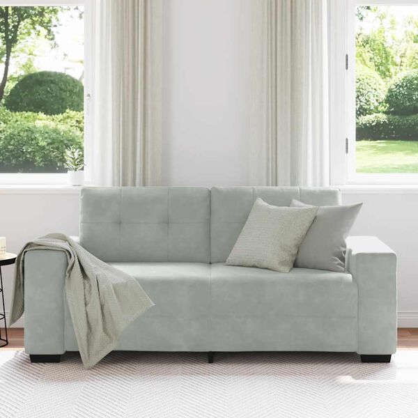 vidaXL Canap&eacute; causeuse gris clair 140 cm velours