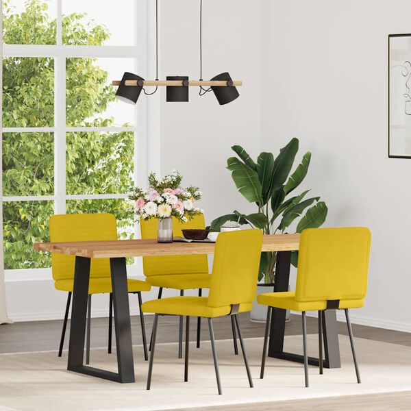 vidaXL Chaises &agrave; manger lot de 4 jaune velours