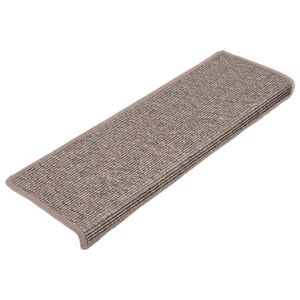 vidaXL Tapis d'escalier 15 pi&egrave;ces 65x21x4 cm Beige fonc&eacute;