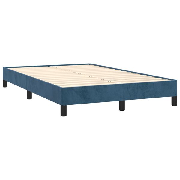 vidaXL Cadre de lit sans matelas bleu foncé 120x200 cm velours
