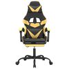 vidaXL Chaise de jeu pivotante et repose-pied Noir et dor&eacute; Similicuir