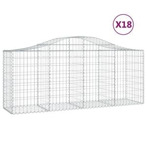 vidaXL Paniers &agrave; gabions arqu&eacute;s 18 pcs 200x50x80/100 cm Fer galvanis&eacute;