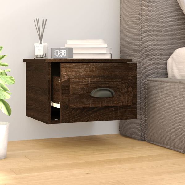 vidaXL Tables de chevet murales 2 pcs Ch&ecirc;ne marron 41,5x36x28 cm