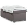 vidaXL Sommier &agrave; lattes de lit avec matelas Gris 90x200 cm Similicuir