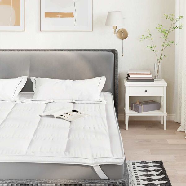 vidaXL Prot&egrave;ge-matelas blanc 140x200 cm