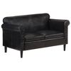 vidaXL Canap&eacute; &agrave; 2 places noir cuir v&eacute;ritable