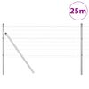 vidaXL Cl&ocirc;ture avec poteau Argent&eacute; 0,8 x 25 m Acier et PVC