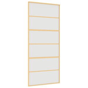 vidaXL Porte coulissante dor&eacute; 90x205 cm verre ESG d&eacute;poli et aluminium