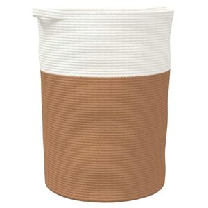 vidaXL Panier de rangement marron et blanc &Oslash;49x65 cm coton