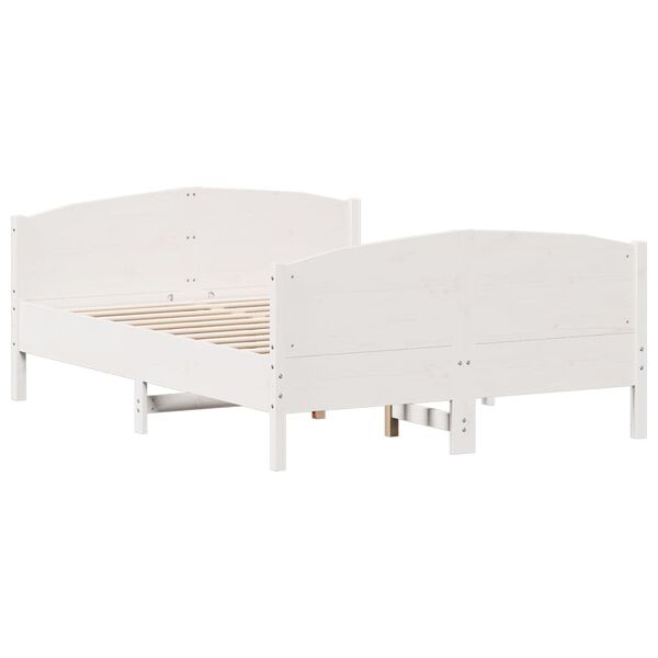 vidaXL Cadre de lit sans matelas blanc 160x200 cm bois de pin massif