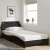 vidaXL Lit avec matelas Dover noir 100x200 cm tissu