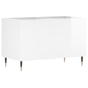 vidaXL Armoire &agrave; disques blanc brillant 74,5x38x48cm bois d'ing&eacute;nierie