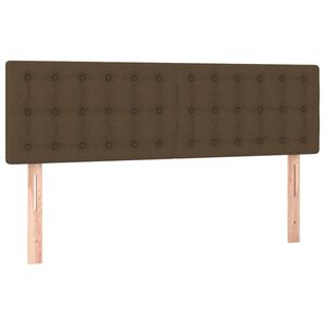 vidaXL T&ecirc;tes de lit Marron fonc&eacute; 144 x 5 x 78/88 cm Tissu
