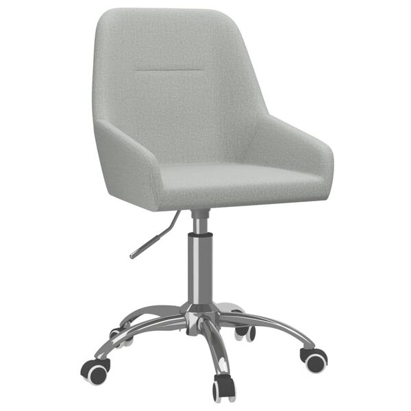 vidaXL Chaises pivotantes &agrave; manger lot de 2 Gris clair Tissu