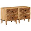 vidaXL Table de chevet avec tiroir 2 pcs Marron 40 x 33,5 x 46 cm