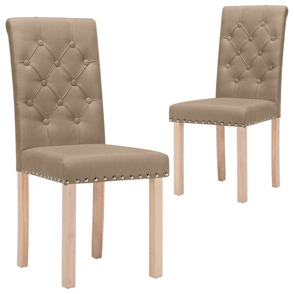vidaXL Chaises &agrave; manger lot de 2 taupe tissu