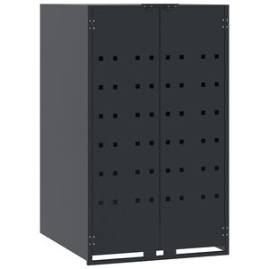 vidaXL Abri pour poubelle &agrave; roulettes 1 bac anthracite 69x79x117 cm