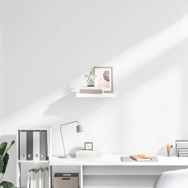 vidaXL &Eacute;tag&egrave;re murale flottante Blanc brillant 40x23x3,8 cm MDF