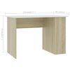 vidaXL Bureau Blanc et chêne sonoma 110x60x73 cm Aggloméré