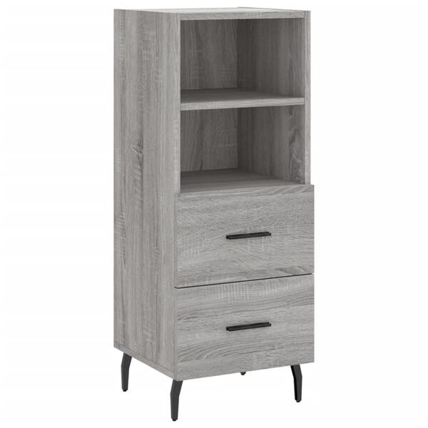 vidaXL Buffet Sonoma gris 34,5x34x90 cm Bois d'ing&eacute;nierie