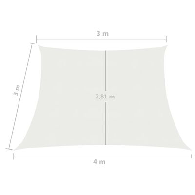 vidaXL Voile d'ombrage 160 g/m² Blanc 3/4x3 m PEHD