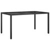 vidaXL Ensemble &agrave; manger de jardin coussins 5pcs Noir R&eacute;sine tress&eacute;e