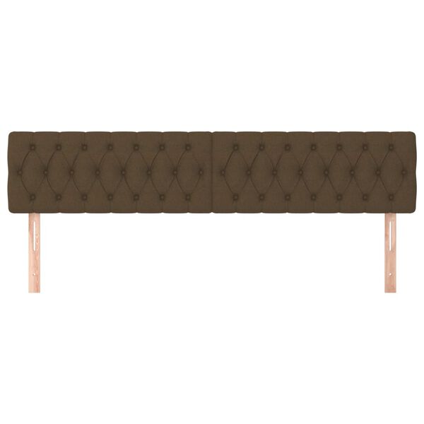 vidaXL T&ecirc;tes de lit 2 pcs Marron Fonc&eacute; 100x7x78/88 cm Tissu