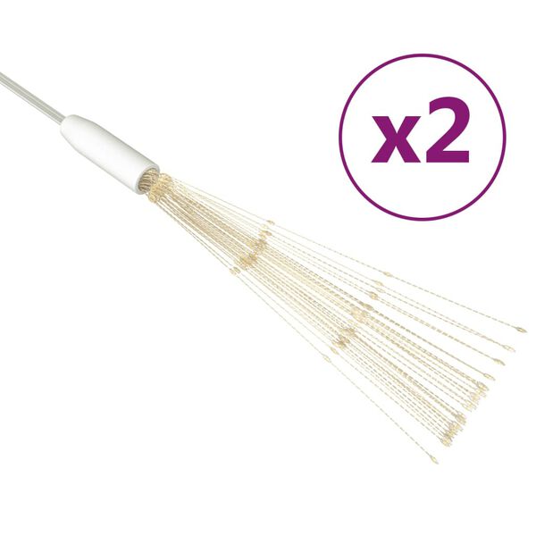 vidaXL Feux d'artifice de No&euml;l d'ext&eacute;rieur 2 pcs Blanc 20 cm 280 LED