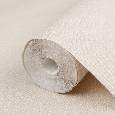 vidaXL Papier peint 3D couleur unie beige 10x0,53 m non tissé