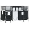 vidaXL Cadre de Lit Mezzanine pour Enfants avec Rideaux Noir