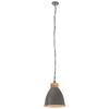 vidaXL Lampe suspendue industrielle Gris Fer et bois solide 35 cm E27