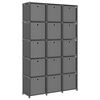 vidaXL &Eacute;tag&egrave;re &agrave; 15 cubes avec bo&icirc;tes Gris 103x30x175,5 cm Tissu