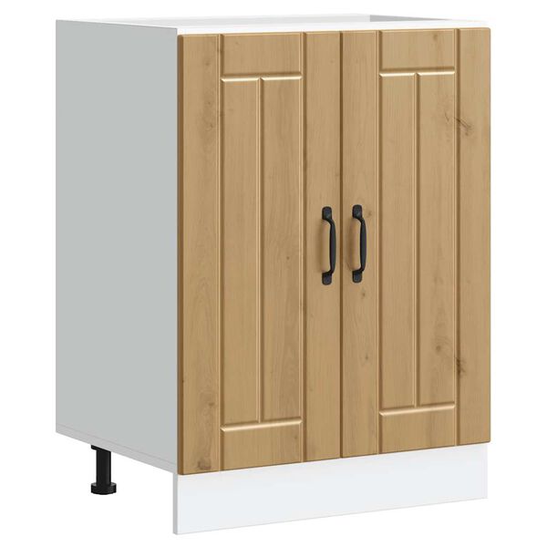 vidaXL Meuble de base de lavabo Lucca ch&ecirc;ne artisanal bois ing&eacute;nierie