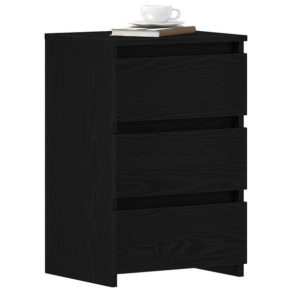 vidaXL Cabinet de chevet 2 pcs Ch&ecirc;ne noir 40 x 35 x 62,5 cm