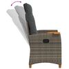 vidaXL Chaise inclinable avec plateau &agrave; th&eacute; 62 x 64 x 112 cm polyrotin