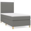 vidaXL Sommier &agrave; lattes de lit avec matelas Gris fonc&eacute; 90x200 cm Tissu