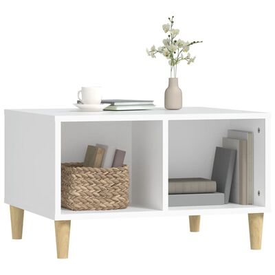 vidaXL Table basse Blanc 60x50x36,5 cm Bois d'ingénierie