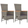 vidaXL Ensemble &agrave; manger de jardin 3 pcs coussins gris r&eacute;sine tress&eacute;e