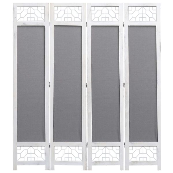 vidaXL Cloison de s&eacute;paration 4 panneaux Gris 140x165 cm Tissu