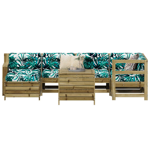 vidaXL Salon de jardin 7 pcs bois de pin impr&eacute;gn&eacute;