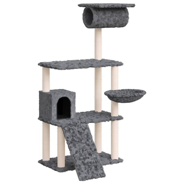 vidaXL Arbre à chat avec griffoirs en sisal Gris foncé 131 cm
