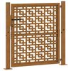 vidaXL Portail de jardin 100x100 cm en acier patin&eacute; avec croix
