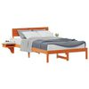 vidaXL Cadre de lit avec t&ecirc;te de lit Brun cire 140 x 190 cm Pin massif