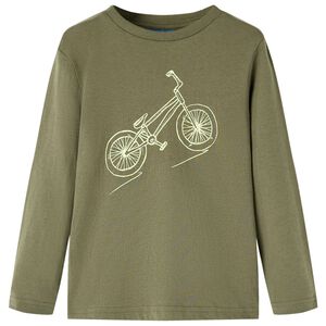 T-shirt enfants &agrave; manches longues kaki 92